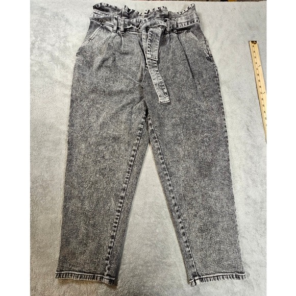Who What Wear Denim - Who What Wear Black Acid-Wash Ankle Crop Jeans